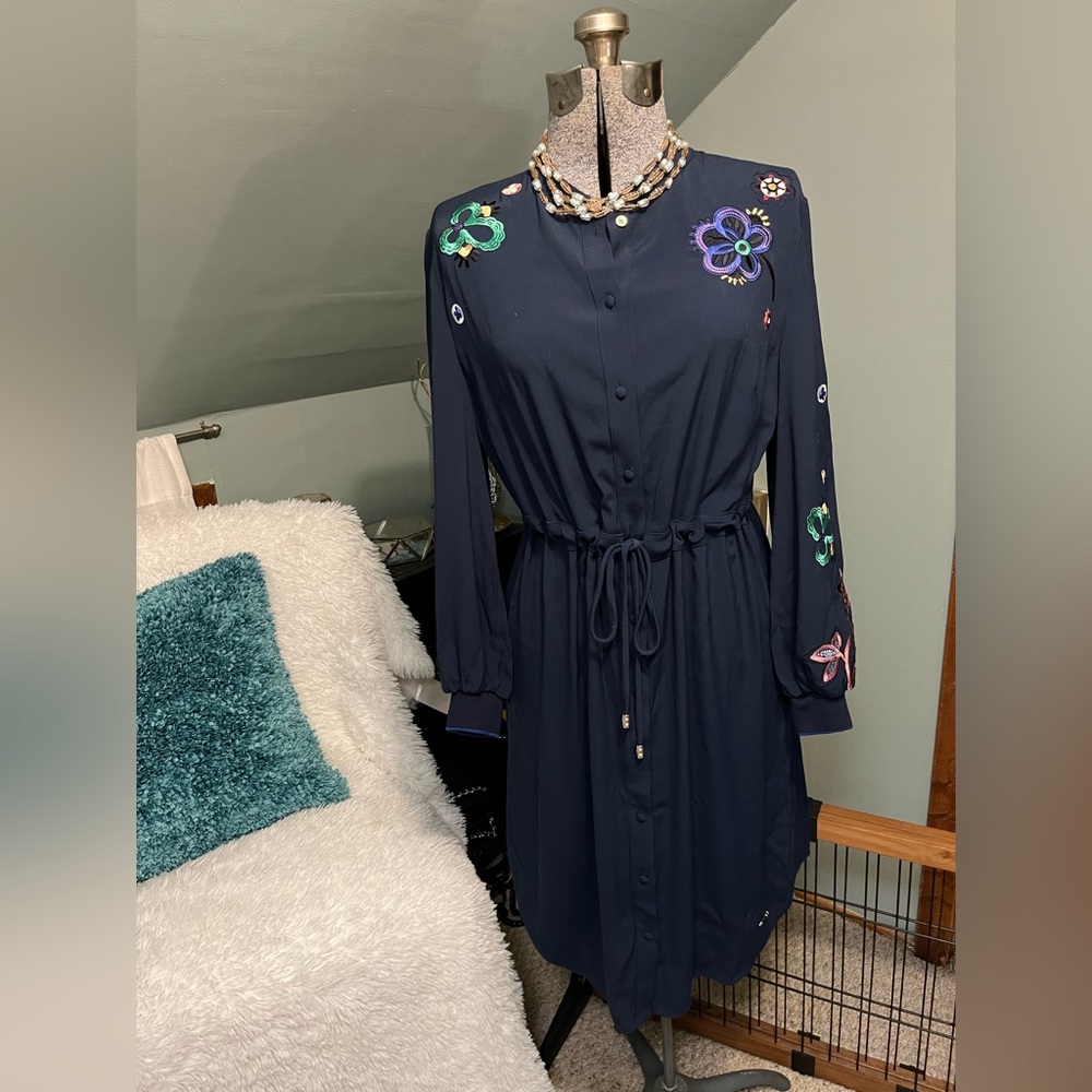 Ted Baker London embroidered shirt dress